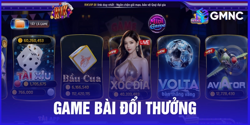 Game bài đổi thưởng luôn được yêu thích tại Rik Vip
