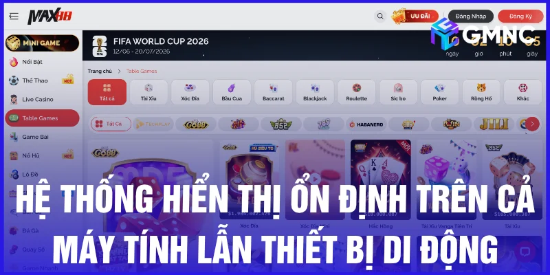 Hệ thống hiển thị ổn định trên cả máy tính lẫn thiết bị di động